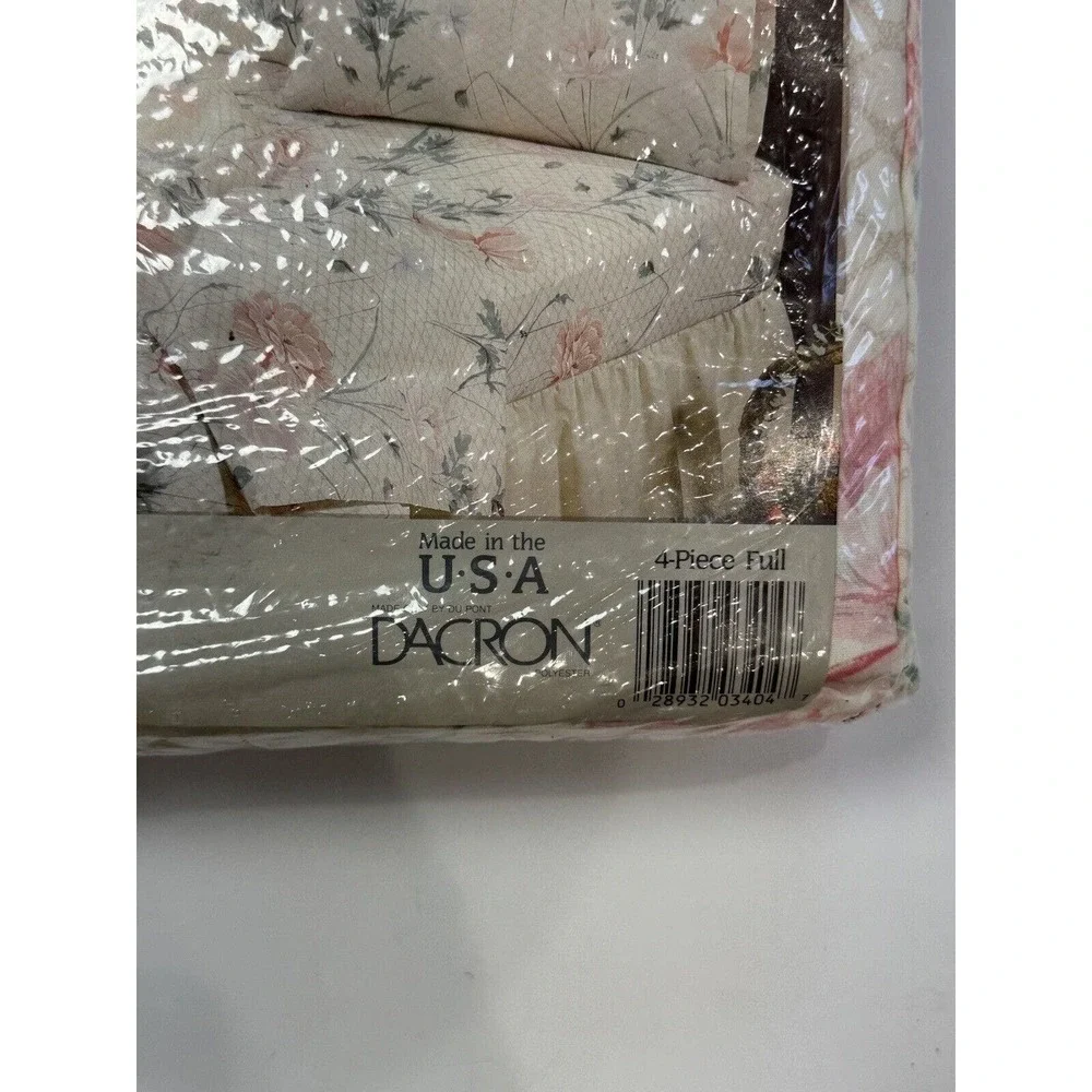Vintage Floral 4 Piece Full Sheet Set Bed NEW Old Stock